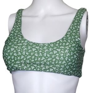 RomWe Green Floral Crop Top. Women's Size S.